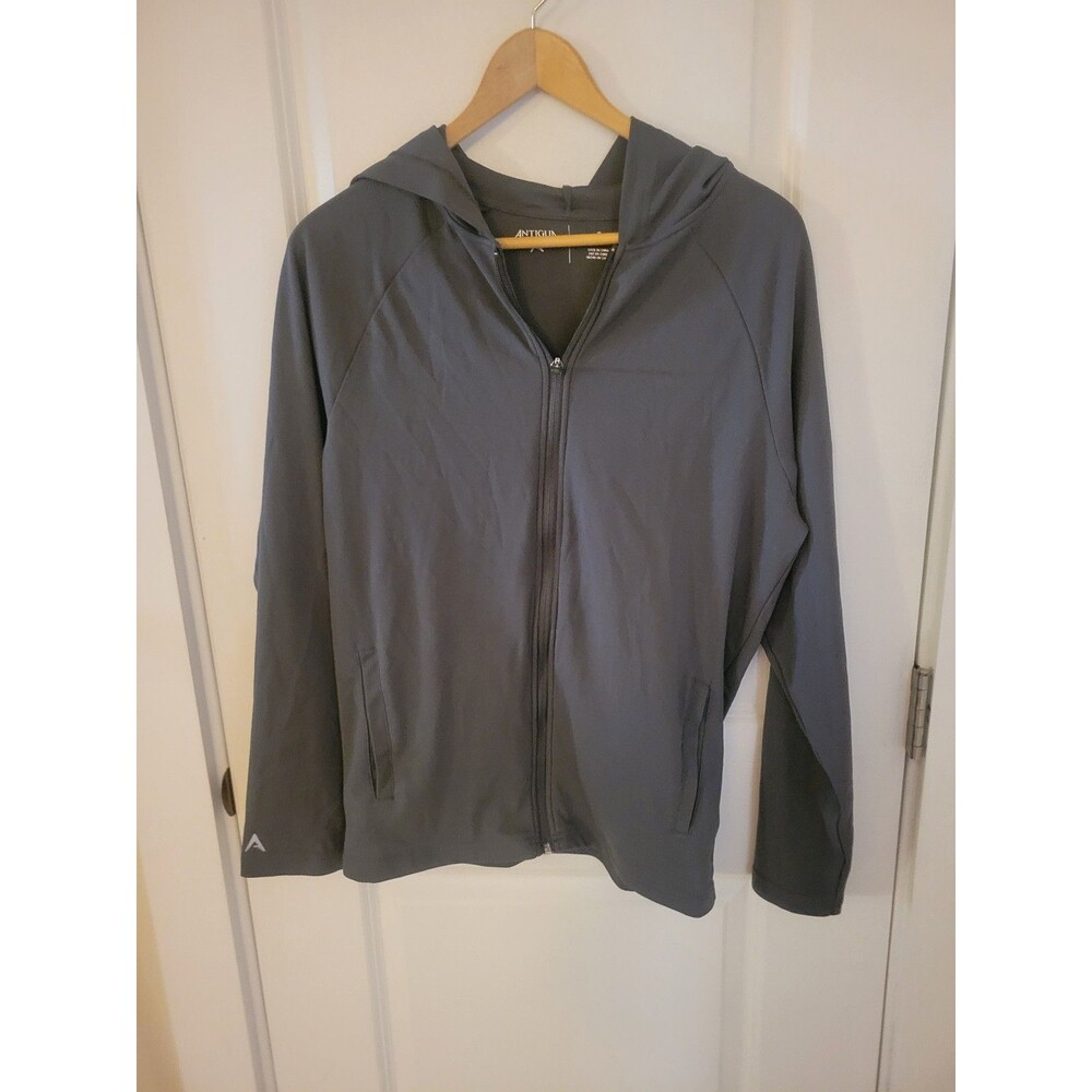 Men's gray Antigua zip up hoodie